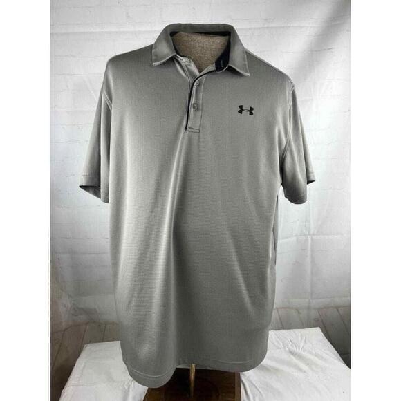 Under armour Other - Men’s Big and Tall Under Armour Collared Golf Polo Shirt Size 2XL Gray Striped